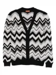 Кардиган с узором зигзаг Missoni Kids, черный - фото