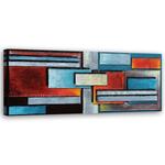 Картины на холсте Feeby Moderne Abstrakt Blau Rot, синий - фото