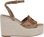 Женские сандалии Guess Tanveey на платформе, Medium Brown Logo 210 - фото 5