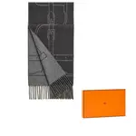 HERMES Вязаный шарф мужской, Gray - фото