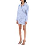 Асимметричное хлопковое платье-рубашка Alexander Wang, синий - фото 7