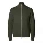 Свитер Selected Dane full zip, зеленый - фото