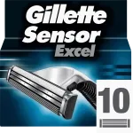 Лезвия для бритвы Sensor Excel 10 шт. Gillette - фото 3