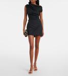 Фаре плиссированное мини-платье из хлопкового поплина Staud, черный - фото 2