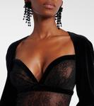 Платье из бархата и кружева Nina Ricci, Black - фото 4