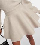 Расклешенная мини-юбка из смесовой шерсти Alaïa, бежевый - фото 4