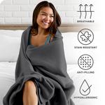 Полярное флисовое одеяло Bare Home, черный - фото 4