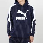 Толстовка PUMA Pinstripe Hooded Pullover Fleece Men Blue, синий - фото 3