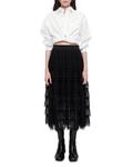 Многоярусная тюлевая юбка Maje Josepha, черный - фото 3