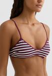 Топ бикини OYSHO TEXTURED STRIPE, Dark Red - фото 5