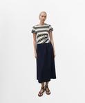 Женское платье в смешанную полоску MANGO, Dark Navy - фото
