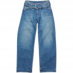 Джинсы с поясом Acne Studios, синий - фото