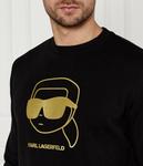 Свитшот мужской Karl Lagerfeld с золотым принтом, черный - фото 4