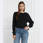 Мини-Свитер стандартного кроя с косами Tommy Hilfiger, черный - фото 2