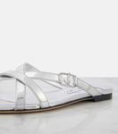 Джинсовые кожаные сандалии metallic Jimmy Choo, Silver - фото 6