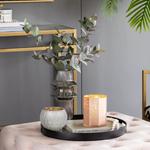 Шестигранный подсвечник из крапчатого стекла, розовый - фото 3