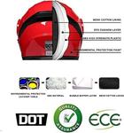 Шлем для мотоцикла stdpcxz Bluetooth, синий - фото 4