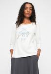 Топ TOM TAILOR CREW NECK FRONTPRINT, Soft Clear White/White - фото 4