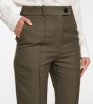 Прямые брюки из смесовой шерсти Peter Do, оливковый - фото 5