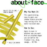 Тени для век Shadowstick about-face, Acidic (pearly chartreuse) - фото 5