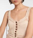 Мини-платье крючком Rabanne, слоновая кость - фото 4