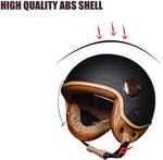 Шлем опенфейс TYWCJW, белый / коричневый - фото 2