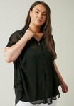 Блуза Evans Button-down blouse, Black/Anthracite - фото