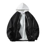 LIVINGTOWN Куртка Unisex, Black Coat+White Sweatshirt - фото