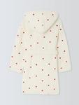 Детский халат из флиса с мини-сердечками John Lewis, Off White - фото 8