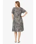 Короткое платье Plus Size с жатым эффектом Woman Within, черный - фото 2
