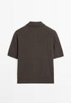 Поло Massimo Dutti SHORT SLEEVE , Mottled Dark Brown - фото 6