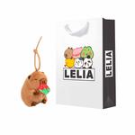 Плюшевый кулон капибара с клубникой 12 см Le Jil - фото