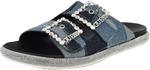 Женские плоские сандалии Guess FUNZY, Medium Blue Denim Patchwork 420 - фото