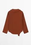 Блуза Massimo Dutti FLOWING WITH TIED NECK, Dark Red - фото 5