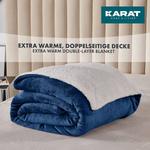 Мягкое одеяло KARAT Glory, темно-синий - белый - 220 х 240 см - фото 4