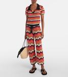 Хлопковые крючком широкие брюки Anna Kosturova, Multi Stripes - фото 2