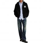 Celine Мужской свитер с капюшоном, черный, средней высоты - фото 3