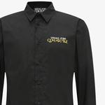 Рубашка с принтом Logo из хлопка VERSACE JEANS COUTURE, черный - фото 7