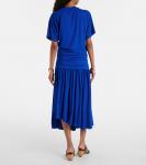 Платье-футболка из драпированного джерси Ferragamo, синий - фото 3