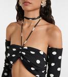 Мини-платье с вырезом в горошек Magda Butrym, Black Dots - фото 4