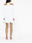 Трикотажное платье мини с V-образным вырезом Alexander McQueen, белый - фото 3