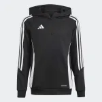 Детская толстовка с капюшоном Adidas Tiro 24, черный/белый - фото