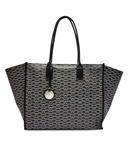 Сумка-шоппер Emporio Armani из экокожи с принтом, черно-белый - фото