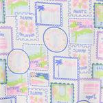 Детский комплект пижамы с коротким рукавом и шортами для девочек 4-12 лет Cuddl Duds, Multi Postcard Stamps - фото 2