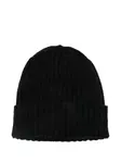 Шапка бини в рубчик Dell'Oglio, черный - фото 2