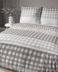 Постельное белье из сатина 140х200 клетчатое бежевое Detexpol - фото 2