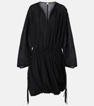 Хлопковое мини-платье Toteme, черный - фото