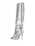 Сапоги Casadei, серебро - фото 3