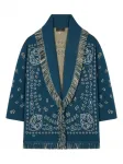 Жаккардовый кардиган с узором Alanui, синий - фото