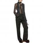 Прямые брюки с принтом Acne Studios, черный - фото 6